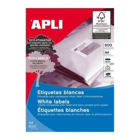 Apli Etiquetas Adhesivas Blancas 210x297mm Permanentes